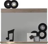 Campri spiegel voor wandmontage, licht eiken decor, wit.