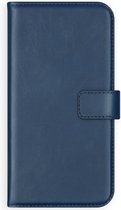 Selencia Hoesje Geschikt voor iPhone 8 Plus / 7 Plus Hoesje Met Pasjeshouder - Selencia Echt Lederen Bookcase - Blauw