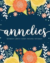 Annelies: Notebook - Libreta - Cahier - Taccuino - Notizbuch: 110 pages paginas seiten pagine: Modern Florals First Name Noteboo