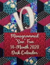 D: Monogrammed ''Sew'' Fun 14-Month 2020 Desk Calendar