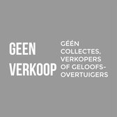 Deursticker Geen Verkoop GÉÉN COLLECTES, VERKOPERS OF GELOOFS- OVERTUIGERS -  Wit -  15 x 6 cm  - Muursticker4Sale