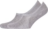 Tommy Hilfiger Footie Socks (2-pack) - heren sneaker sokken katoen - onzichtbaar - grijs melange - Maat: 39-42