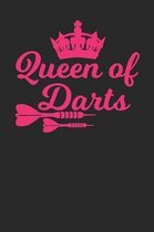 Queen of Darts: Gag Blank Lined Notebook for Dart Players - 6x9 Inch - 120 Pages