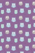 Cute Owls: Purple 6 x 9 College Ruled Notebook