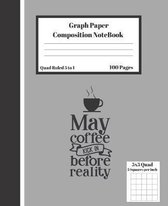 Graph Composition Notebook 5 Squares per inch 5x5 Quad Ruled 5 to 1 100 Sheets May Coffee Kick in Before Reality: Gift Notepad / Grid Squared Paper Ba