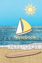 Summer Beach Scene in Fabric Notebook