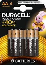 Duracell Plus alkaline AA-batterijen, verpakking van 6