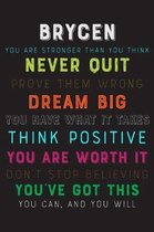 Brycen You Are Stronger Than You Think Never Quit Prove Them Wrong Dream Big You Have What It Takes Think Positive You Are Worth It Dont Stop Believin