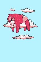 Baby Sloth Sleeping On A Cloud: Dot Grid Notebook Journal, 6x9 Inch, 120 pages