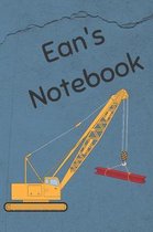 Ean's Notebook: Heavy Equipment Crane Cover 6x9'' 200 pages personalized journal/notebook/diary