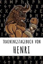 Trainingstagebuch von Henri: Personalisierter Tagesplaner f�r dein Fitness- und Krafttraining im Fitnessstudio oder Zuhause