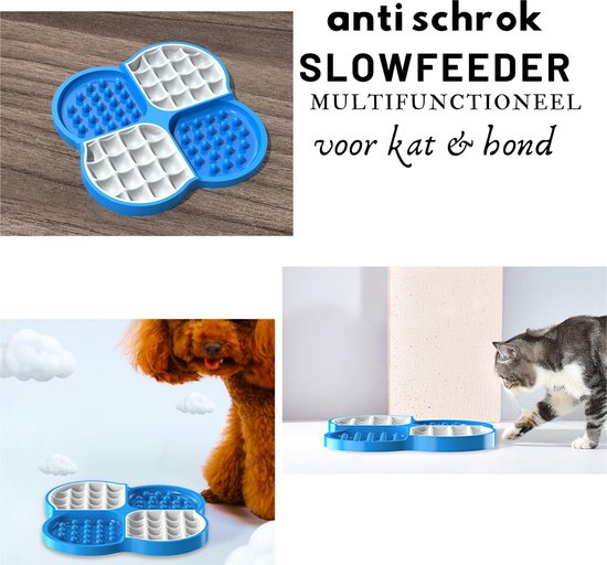 Slowfeeder voerbak hond Anti schrokbak en Voerpuzzel Slow feeder