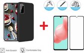 2-In-1 Screenprotector Hoesje Bescherming Protector Set Geschikt Voor Samsung Galaxy A41 - Full Cover 3D Edge Tempered Glass Screen Protector Met Siliconen Back Bescherm Hoes Cover