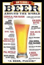 Wandbord - How To Order A Beer Around The World - Gebolde Duitse Kwaliteit