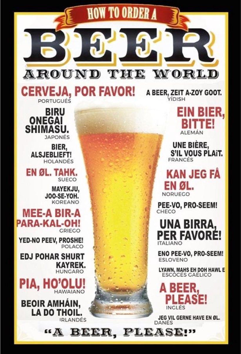 Wandbord How To Order A Beer Around The World Gebolde Duitse Kwaliteit Bol 5142