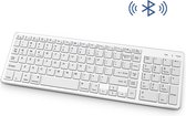 Bol.com Draadloos Toetsenbord met Numpad - Oplaadbaar Bluetooth Keyboard - Wit aanbieding