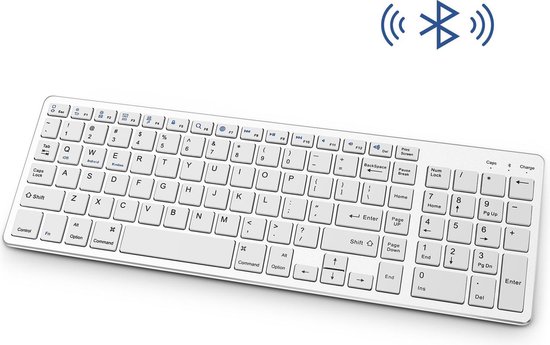 Toevoeging zak versnelling Draadloos Toetsenbord met Numpad - Oplaadbaar Bluetooth Keyboard - Wit |  bol.com