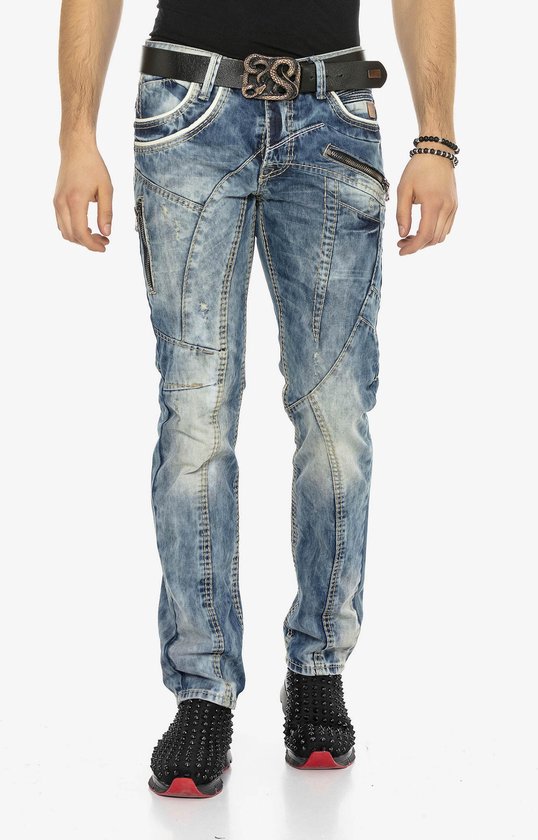 Cipo & Baxx Straight Leg-jeans met opvallend naadontwerp