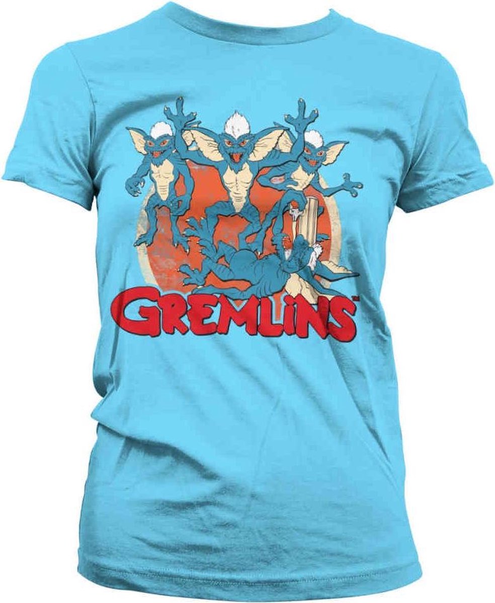 Gremlins Dames Tshirt -XL- Group Blauw