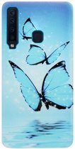 ADEL Siliconen Back Cover Softcase Hoesje Geschikt voor Samsung Galaxy A9 (2018) - Vlinder Blauw