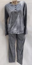 Dames pyjama set met panterprint XXL 42-44 grijs/donkergrijs