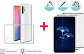 2-In-1 Screenprotector Hoesje  Bescherming Protector Set Geschikt Voor Samsung Galaxy Note 10 Plus - Full Cover 3D Tempered Glass Screen Protector Siliconen Back Bescherm Hoes Cove