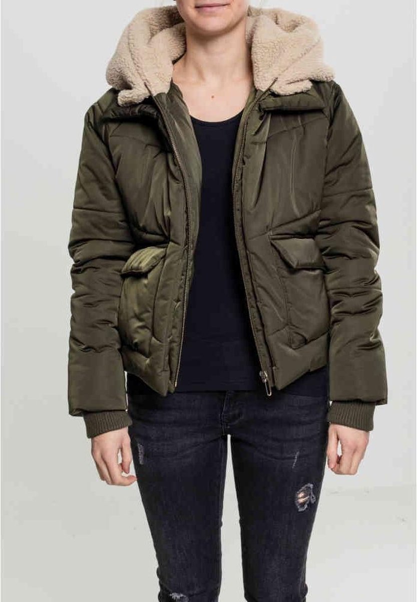 Urban Classics Gewatteerd jack -XL- Sherpa Hooded Groen