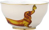 Yvonne Ellen London - Carnival Animal Collectie - Set van 4 Kommen Ø 11 cm - Teckel - Bone China Porselein