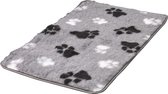 Lovely Nights vetbed/kleed light grey with 2 color print paw  + bies 50x40 rechthoek