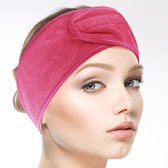 Premium Verstelbaar Badstof Hoofdband | Skincare Headband - Badstoffen Bandeau - Haarband - Make Up - Schoonheidsspecialist - Professioneel en Thuisgebruik – 2 STUKS | Roze