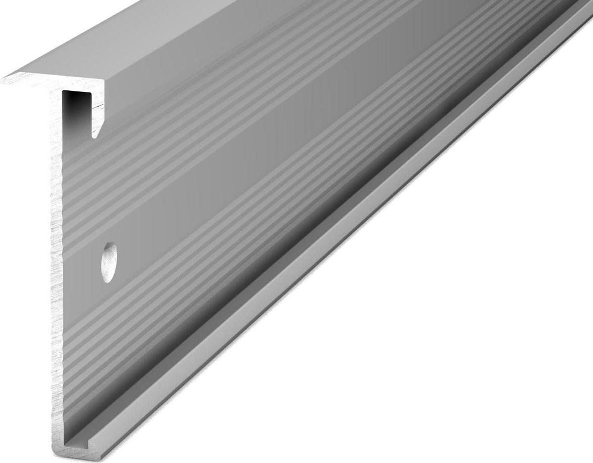 Aluminium trapprofiel geboord - 12,5mm x 3,00m (Zilver/Grijs) - Storax