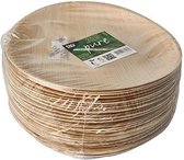 100x Duurzame en biologisch afbreekbare borden palmblad 25 cm - Milieuvriendelijk/ecologisch - Wegwerp bordjes