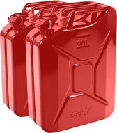 Oxid7® benzinejerrycan brandstofjerrycan metaal 2x 20 liter - met UN-keurmerk - TÜV Rheinland gecertificeerd - typegoedkeuring - behandeld met moffelen - jerrycan met bajonetsluiti