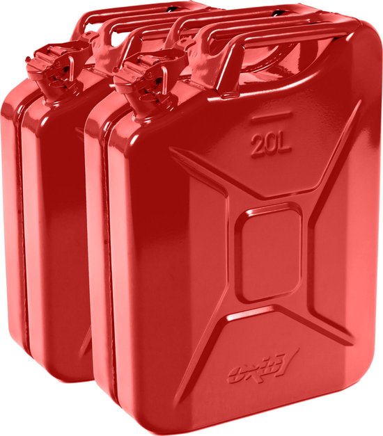 Oxid7® benzinejerrycan brandstofjerrycan metaal 2x 20 liter - met UN-keurmerk - TÜV