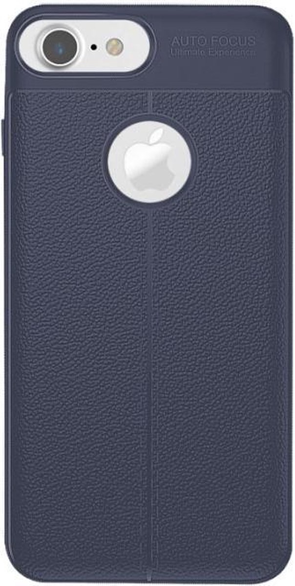 GSM-Basix Leather Look TPU Hard Case voor Apple iPhone 7/8/SE (2020) Bluaw
