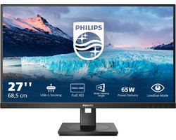 Philips Monitor 27 Inches 273S1/00 Voor Computer Hdmi Dp Usb-C Luidsprekers 273S1