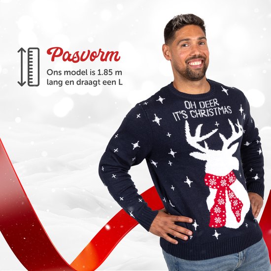 Mauvais pull de Noël Femmes & Hommes - Pull de Noël « Oh Deer, It's Christmas » - Hommes & Femmes M - Sinterklaas - Noël - Cadeau de Noël
