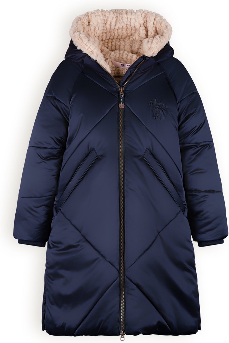 Manteau D'hiver Pour Fille Nono - Taille 9-10 Ans - Gris, Motif Animal, Capuche Amovible - Occasion Très Bon état