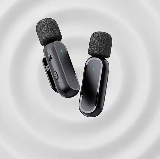 SUBOSI Draadloze lavalier-microfoon met oplaadbox, oplaadcase, 2-delige microfoon, draadloos voor iPhone/iPad, plug & play, ruisonderdrukking, microfoon microfoon voor YouTube, interview, video-opname