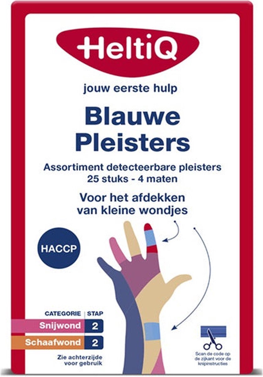 Voordeelverpakking van 2 x HeltiQ Detecteerbare Pleisterstrips Assorti PE