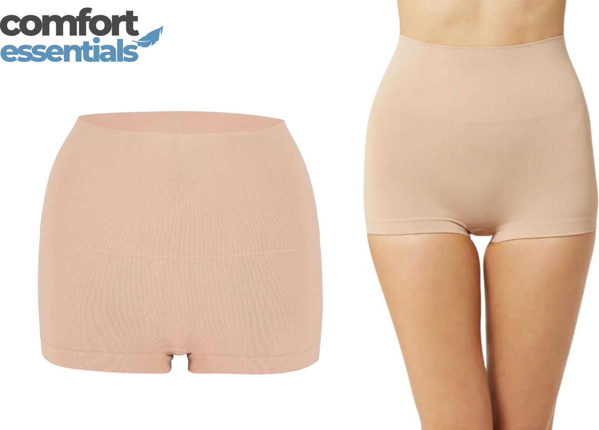 Comfort Essentials – Corrigerend Ondergoed Dames – Hipster – Nude - XL - Dames Ondergoed – Shapewear Dames – Boxershort Dames - High Waist