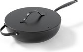 Bol.com BE Living Essential Wokpan met Deksel - Ø 30 cm - Keramisch - PFAS vrij - Inductie - Zwart aanbieding