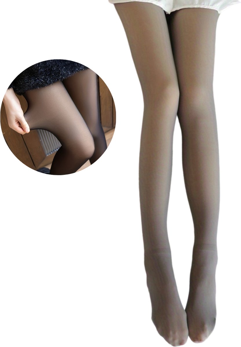 Goedkoopste Nivard Gevoerde Panty - Fleece panty - Thermo Panty - Warme Panty - Winter Panty - Legging - Elastisch - Hoge Taille - Grijs