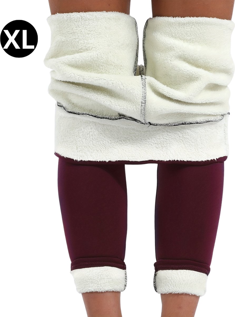 Goedkoopste Nivard Winter Panty - Gevoerde Panty - Fleece panty - Legging Thermo Panty - Warme Panty - Elastisch - Hoge Taille - Maat XL - Bordeaux Rood