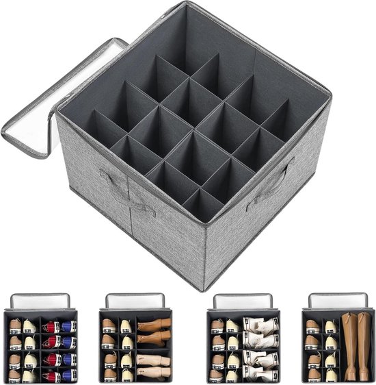 Schoenenorganiser voor de kast - Ruimtebesparende opbergdoos voor 16 paar schoenen met