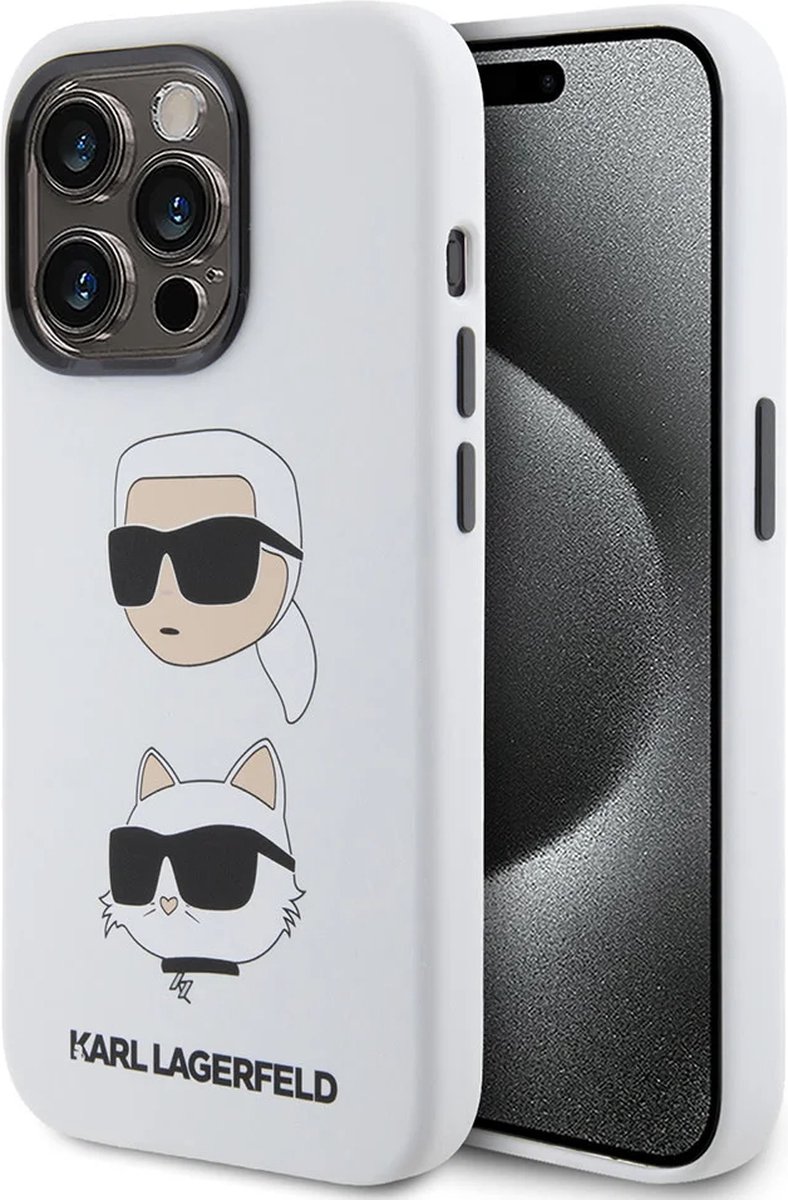 Karl Lagerfeld iPhone 15 Pro Max Backcover hoesje IML IKONIK CROSSBODY – Wit