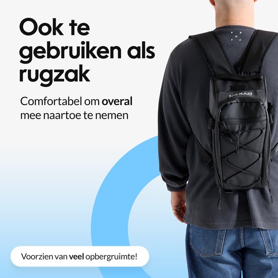 Dyken Bagagedragertas Fiets - Fietstas Bagagedrager Achter - Rugzak - Trunkbag - Zwart van Dyken — afbeelding 4