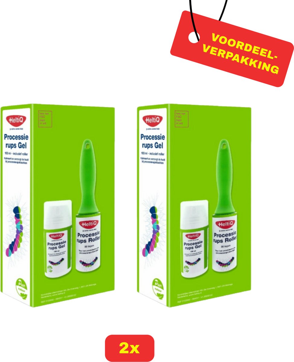 Goedkoopste 2X HeltiQ Processie rups Gel Roller! - 2x Processie rups gel & 2x Processie rups Roller - Voordeelverpakking!