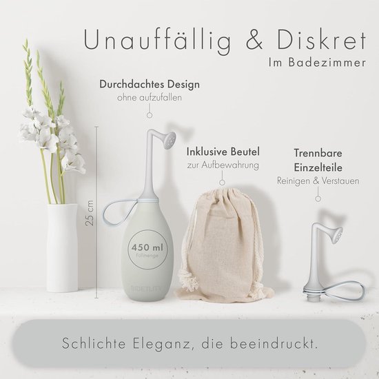 Elegante mobiele douche - Draagbaar bidet voor kont en achterwerk op toilet en op reis - Duurzaam en esthetisch - Intieme douche en kontdouche van Calmn. — afbeelding 4