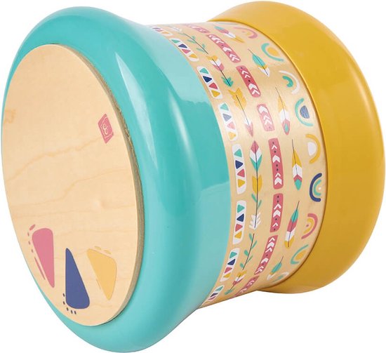 Eurekakids Speelgoedtrommel Baby Hout - Rollende Elektrische Trommel met Licht, Ritmes en Geluid - 15 x 15 x 15 cm - Kruipspeelgoed van Eurekakids — afbeelding 2